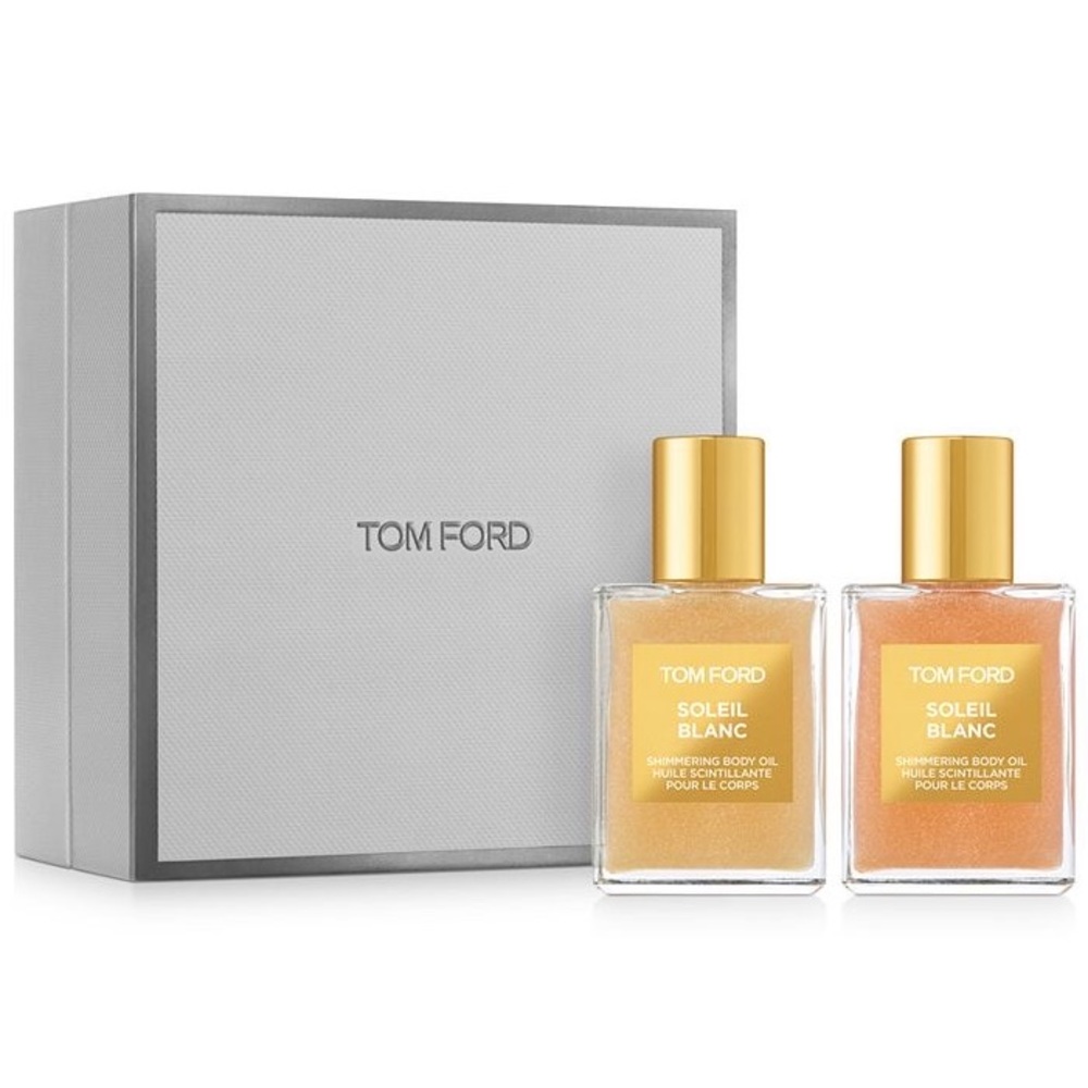 NEW Tom Ford Soleil Blanc Shimmering Body Oil Duo Set in Gold/Rose Gold-ORIG $75